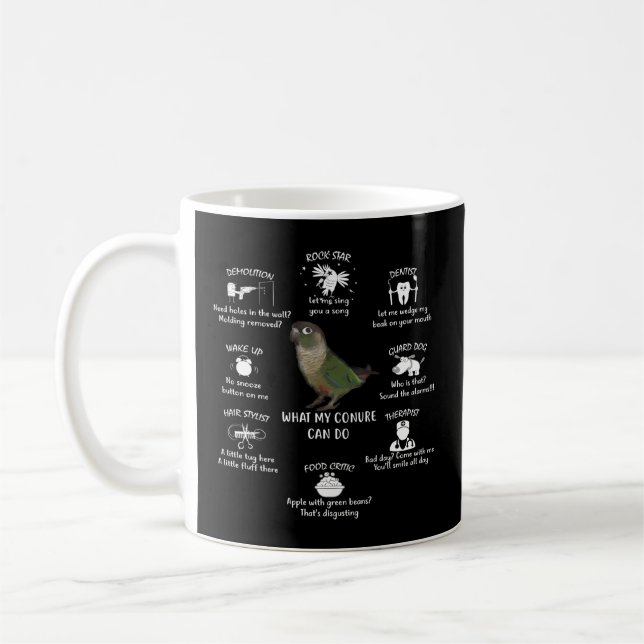 Green Cheek Conure Talent Green Cheek Conure Coffee Mug (Left)