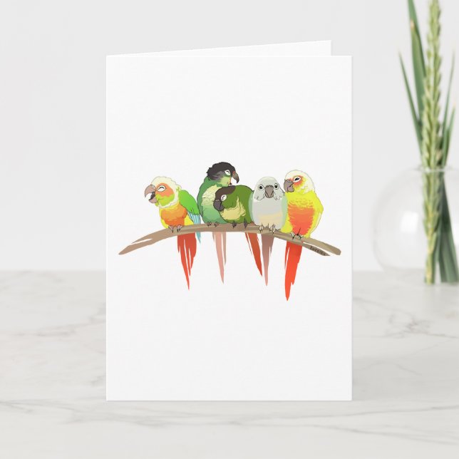 Green Cheek Conures Card (Front)