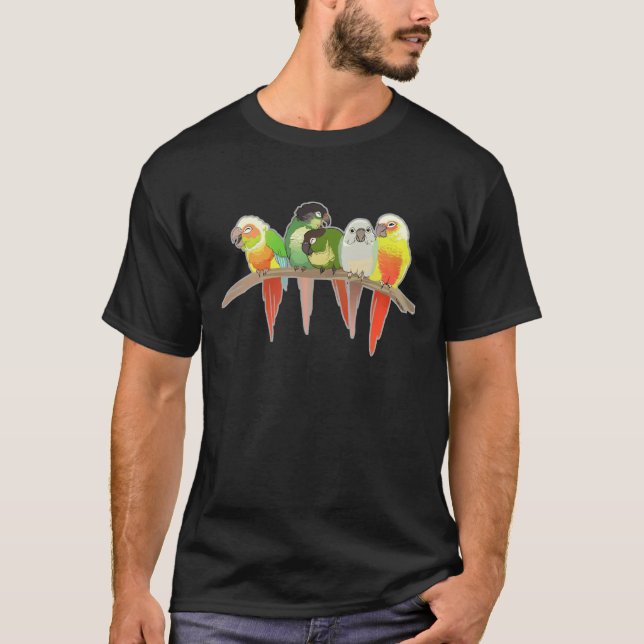 Green Cheek Conures T-Shirt (Front)