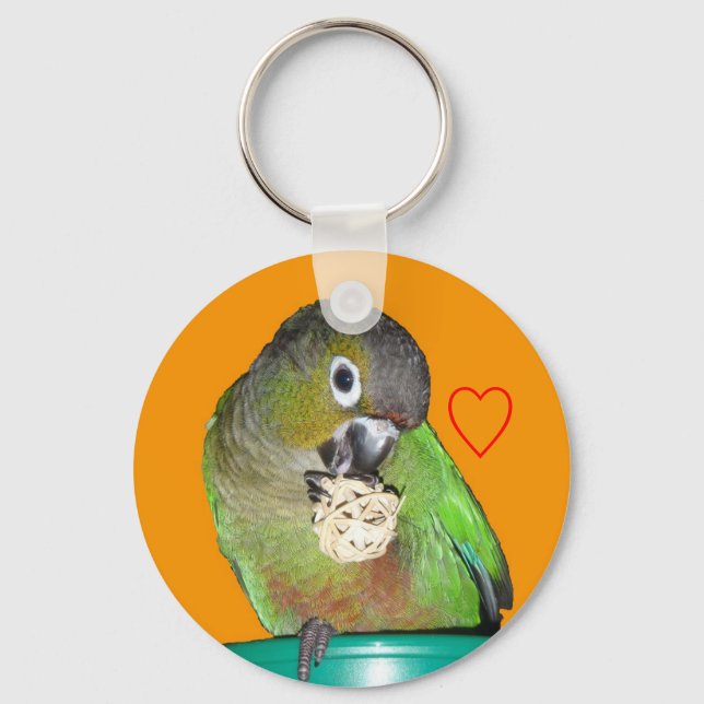 Green-cheeked conure keychain (Front)