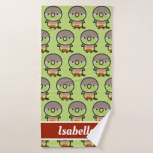 Green-cheeked parakeet / Pineapple Bath Towel