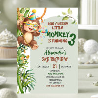 Green Cheeky Little Monkey Savannah Theme Birthday