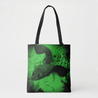 Green Cheeky Witch Wiccan Pagan Shopping Tote Bag
