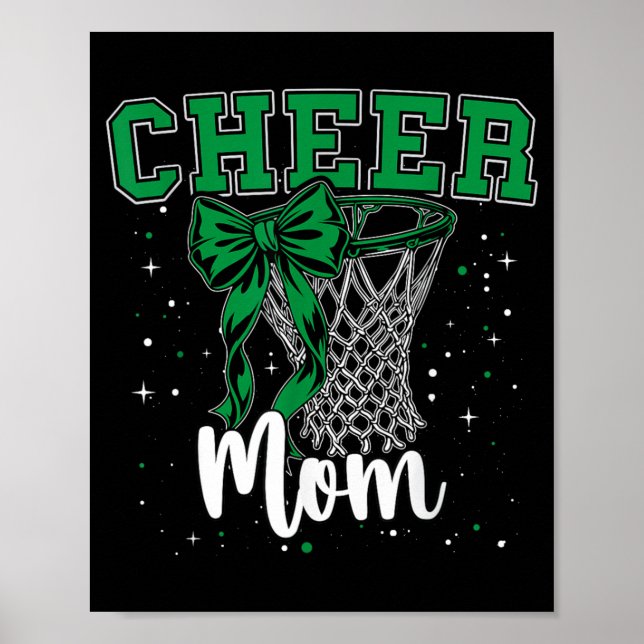 Green Cheer Mum Bow Sport Basball Game Poster (Front)