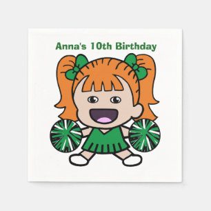 Green Cheerleader Paper Napkins