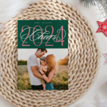 Green Cheers to 2024 Christmas Holiday Photo Card