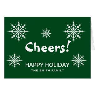Green Cheers to Holiday Christmas Snowflake