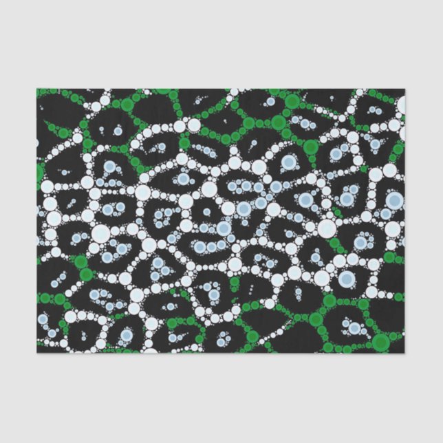 Green Cheetah Circle Abstract Tissue Paper (Front)