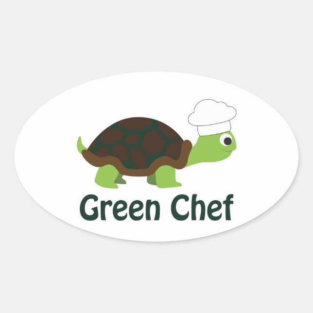 Green Chef Oval Sticker (Front)