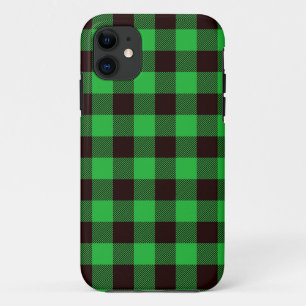 Green chequerboard Flannel iPhone case