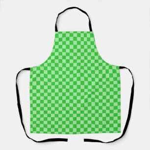 Green Chequerboard Gingham Pattern Apron
