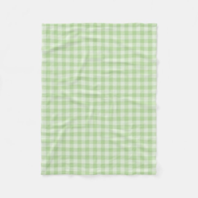 Green Chequerboard Pattern Fleece Blanket (Front)