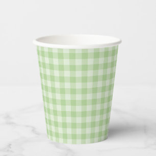 Green Chequerboard Pattern Paper Cups
