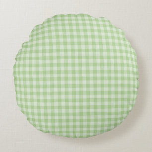 Green Chequerboard Pattern Round Cushion