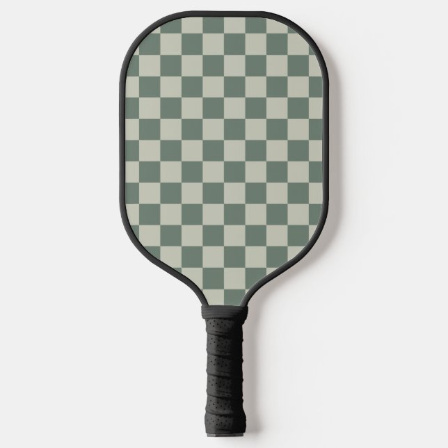 Green Chequerboard Pickleball Paddle (Front)