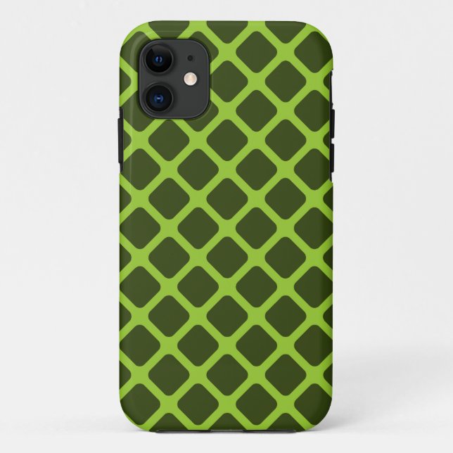 Green Chequered Argyle Case-Mate iPhone Case (Back)