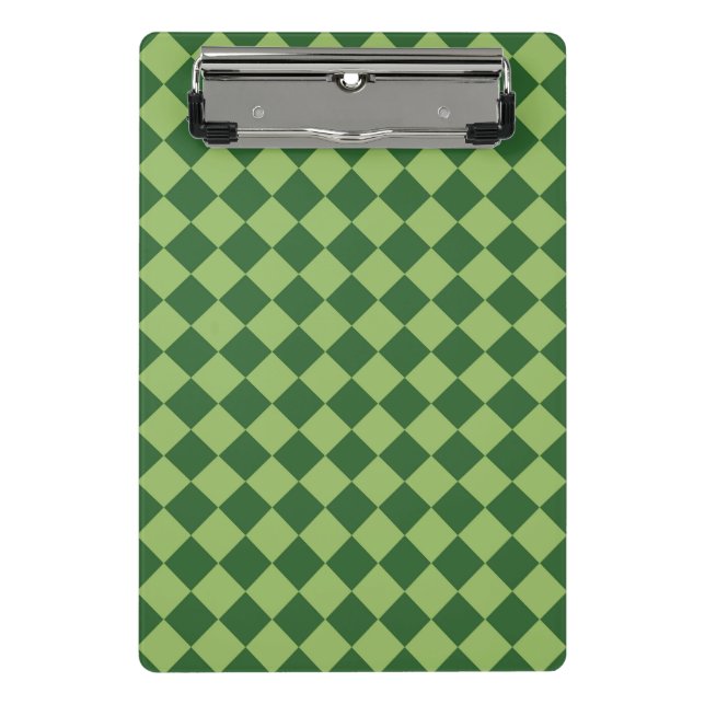 Green Chequered Diamond Pattern  Mini Clipboard (Front)