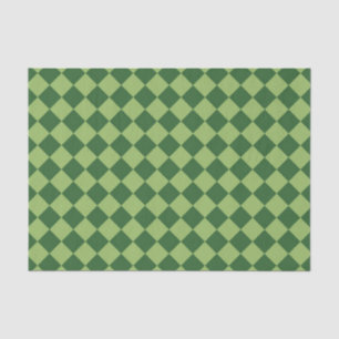 Green Chequered Diamond Pattern Tissue Paper