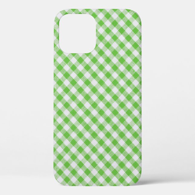Green chequered fabric closeup , tablecloth textur Case-Mate iPhone case (Back)