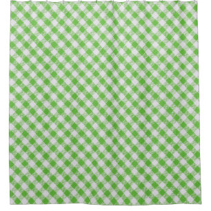 Green chequered fabric closeup , tablecloth textur shower curtain