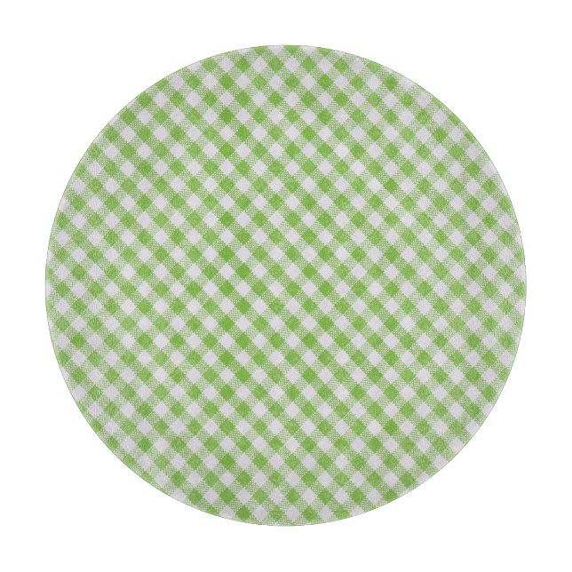 Green chequered fabric: closeup texture. cutting board (Front)