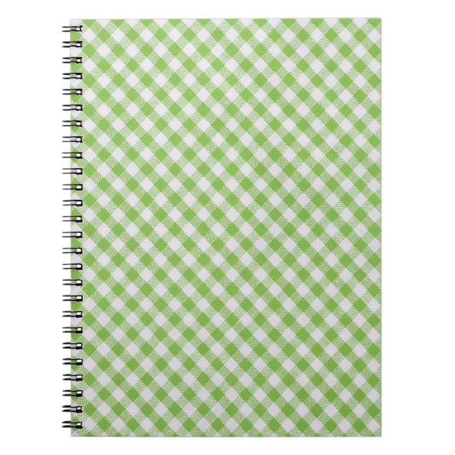 Green chequered fabric: closeup texture. notebook (Front)