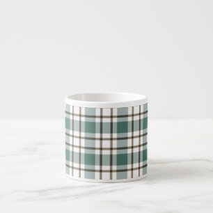 green chequered light tartan pattern espresso cup