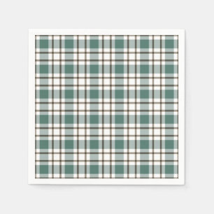 green chequered light tartan pattern napkin