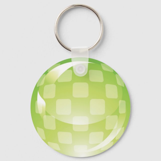 Green Chequered Sphere Key Ring (Front)
