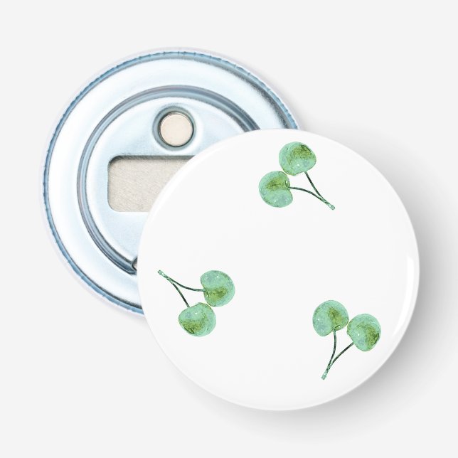 Green Cherry Pattern Bottle Opener (Front)