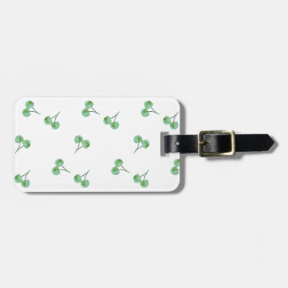 Green Cherry Pattern Luggage Tag