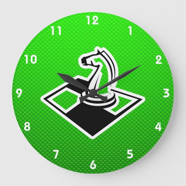 Green Chess Large Clock (Front)