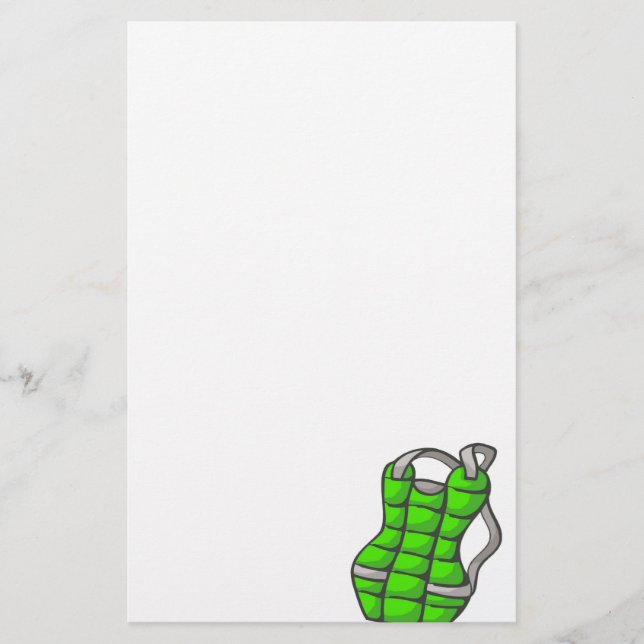Green Chest Protector Stationery (Front)