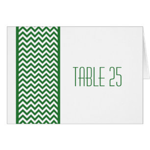 Green Chevron Border Table Number Card