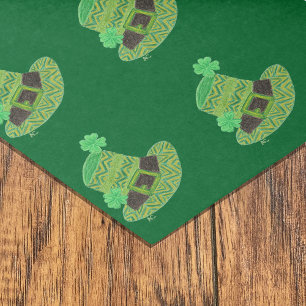 Green chevron leprechaun's hat green tissue paper