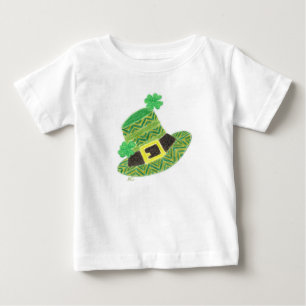 Green chevron leprechaun's hat infant t-shirt