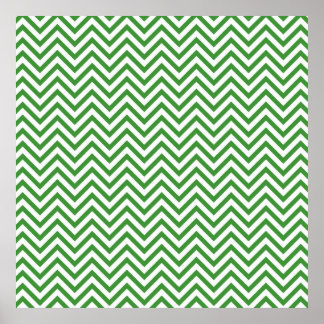 Green Chevron Pattern Poster