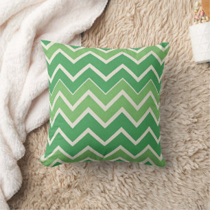 Green Chevron Pattern St. Patricks Day Cushion