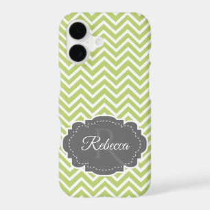 Green Chevron Personalised iPhone Case