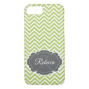 Green Chevron Personalised iPhone Case