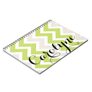 Green Chevron Personalised Notebook