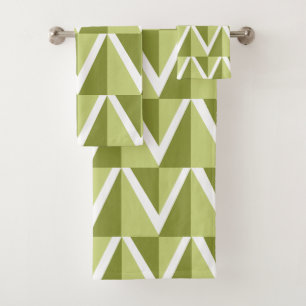 Green Chevron Stripe  Bath Towel Set