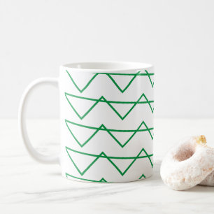 Green Chevron Stripe Pattern Coffee Mug