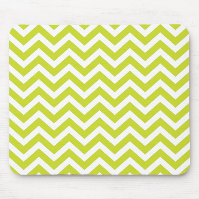 Green Chevron Stripe Pattern Mouse Pad (Front)