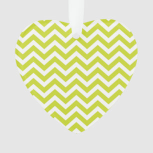 Green Chevron Stripe Pattern Ornament