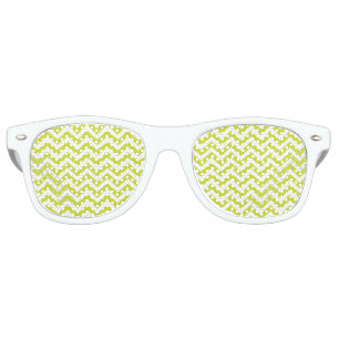 Green Chevron Stripe Pattern Retro Sunglasses