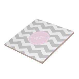 Green Chevron with Monogram Tiles