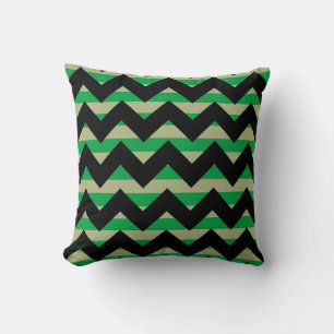 Green Chevron Zigzag Cushion