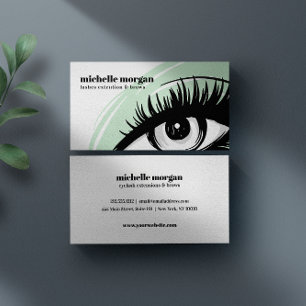 Green chic Eye shadow Eyelash Brows professional Business Card