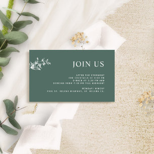 Green, Chic Modern Join Us Reception Wedding Enclosure Card